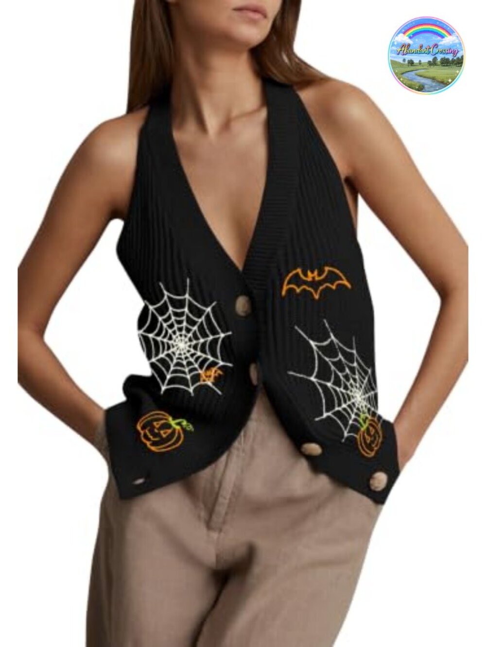 Women's Button Front Sweater Vest V Neck Sleeveless Knit Tank Top